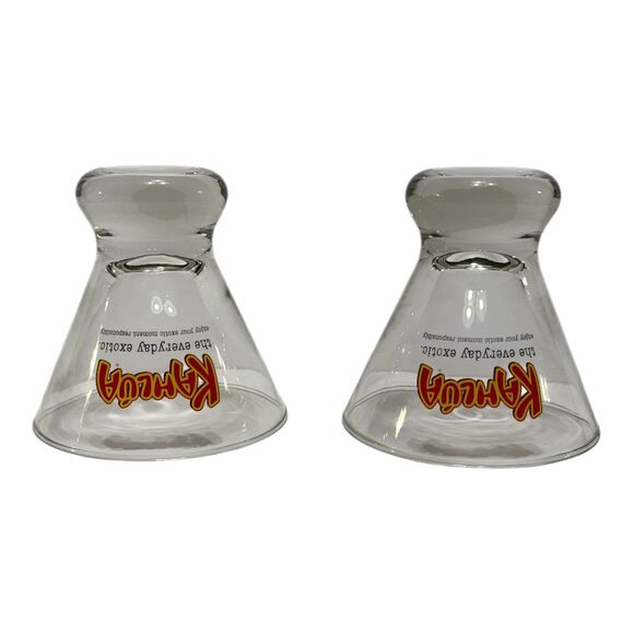 Set of 2 Kahlua Liqueur 6 oz Cocktail Glasses "The Everyday Exotic" 3-3/4" Tall - Picture 2 of 12
